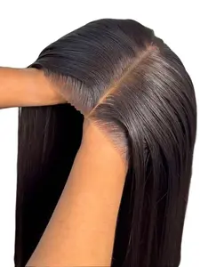 5X5 Glueless HD Lace Front Wig Human Hair Black Wig - 180% Density Natural Color Straight Hair - Pre-Plucked Hairline And Baby Hairs - Ready To Wear No Glue For Women Glueless Closure Wig Lace Closure Wigs