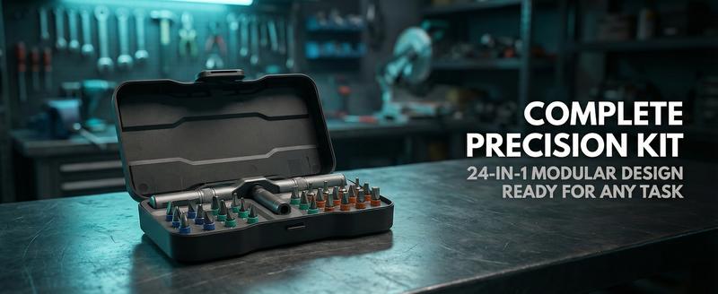 24 in 1 DIY Screwdriver Set, switchable magnetic ratchet screwdriver bit kit, compact and portable repair tool set for home, electronics and furniture assembly, toolbox gift for Thanksgiving, Christmas and New Year