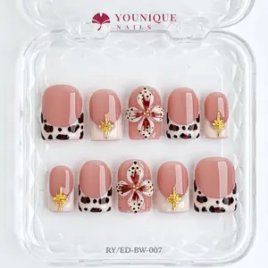 Younique Nails | 10PCS 100% Handmade Press-On Nails | Reusable Colorful Art acrylic stylish 3D