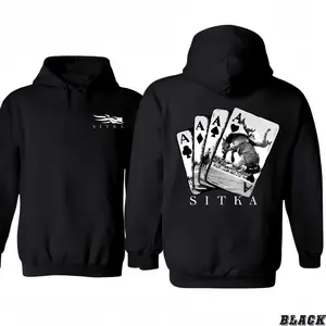 Sitka Ace Card Hoodie – 2-Sided Playing Card Graphic, Vintage Unisex T-Shirt/Hoodie for Men & Women, Streetwear Fashion