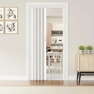 48" W Double Walled Foldable Heavy Duty Accordion Doors, White