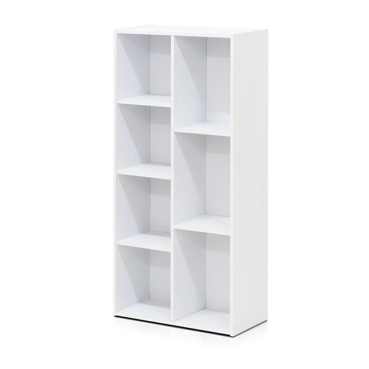 Furinno 11048WH Particle Board 7-Cube Reversible Open Shelf - White, Reversible Cubes, Open Shelves, Simple Look