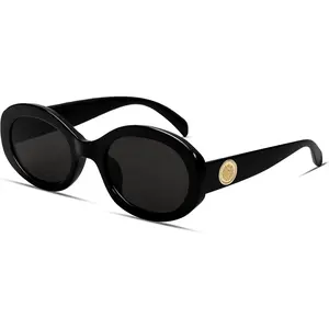 TYA Retro Chunky Sunglasses | Women's 90s Oval UV400 Thick Frame Shades – 2025 Must-Have