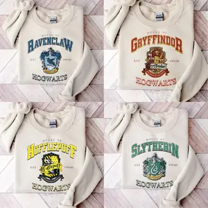 Graphic Retro HP Houses Sweatshirt, Movie Sweatshirt, Gift For Fan, Casual Clothing