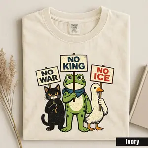 No King No War No ICE Comfort Colors T-Shirt, Anti-Trump Shirt, Political Shirts, Anti Maga Tee, Anti Fascism Top, Democracy Shirt