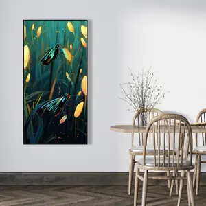 212 MAIN 24x48 in. Artistic Orange Framed Wall Artwork - Home Decor, Post Ideas, Room Accent, Gift-Worthy Home Supply