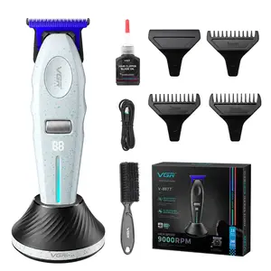 VGR VGR887T Professional Hair Trimmer for Men, Cordless Rechargeable with 2000mAh Battery (240min Use), 6-Speed Adjustable 7200-9000 RPM, Ceramic & DLC Coated Blades