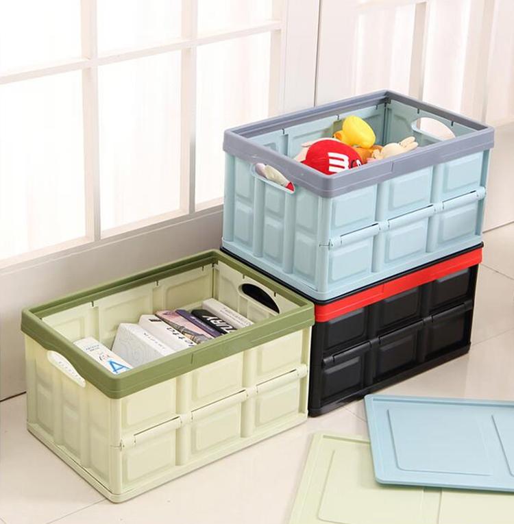 Collapsible Storage Bins with Lids Plastic Storage Containers for Organizing Stackable Storage Box Large Heavy Duty Utility Crates Space-Saving Durable