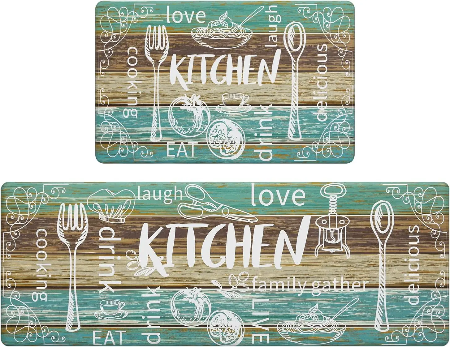 Anti  Kitchen Rug Set of 2 Non Slip Cushioned Kitchen Mats for Floor  Comfort Kitchen Rugs and Mats Farmhouse Chef Mats Floor Carpet for Sink,Laundry Room
