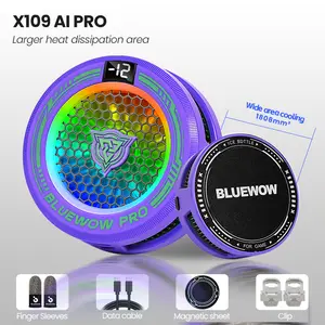BlueWow X109 AI PRO Cooler 3-Speed Turbo RGB Magnetic Clip-on Gaming Finger Sleeve USB Cable for PUBG Mobile CODM Freefire Deltaforce Mobile
