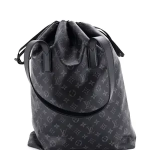 Pre-owned Louis Vuitton Canvas Coated Shoulder Bags Cabas Light Drawstring Bag Monogram Eclipse Canvas by Rebag