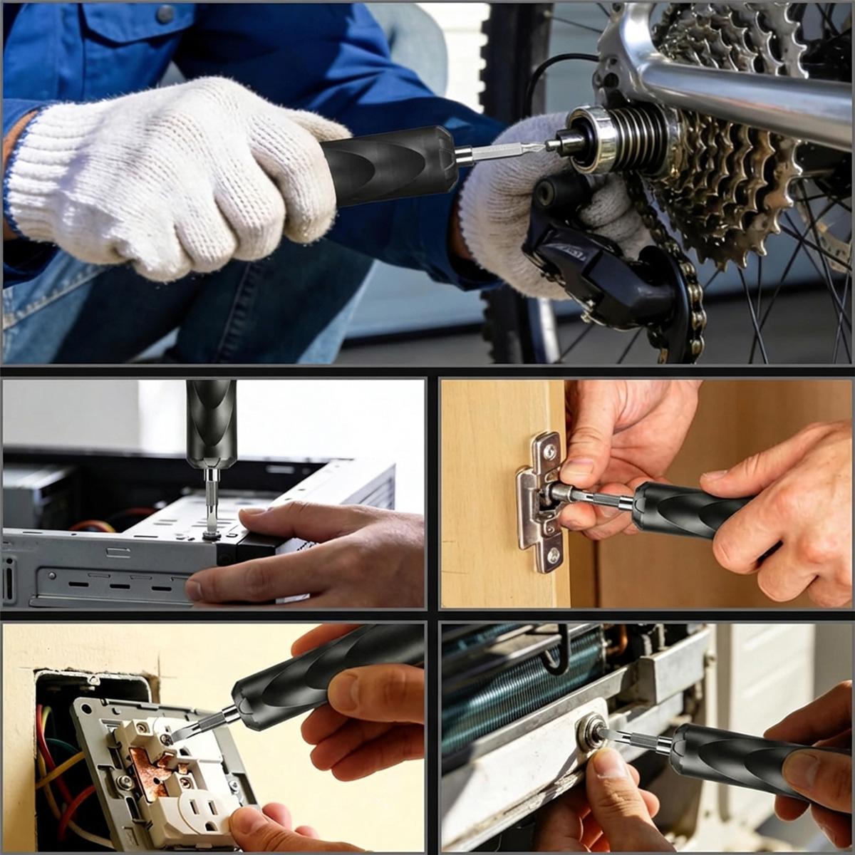 Wireless Electric Screwdriver, Hybrid Manual & Electric Modes, Ultra-Fast Operation with Type-C Charging, Precision Bits & Ergonomic Lightweight Design