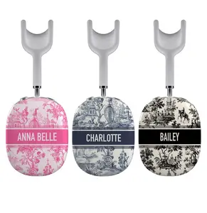 Personalized Airpods Max Covers, Custom Air Pod Max, Snap Headphone Protective Cover, Initials, Letters, Toile, French Vintage Pattern