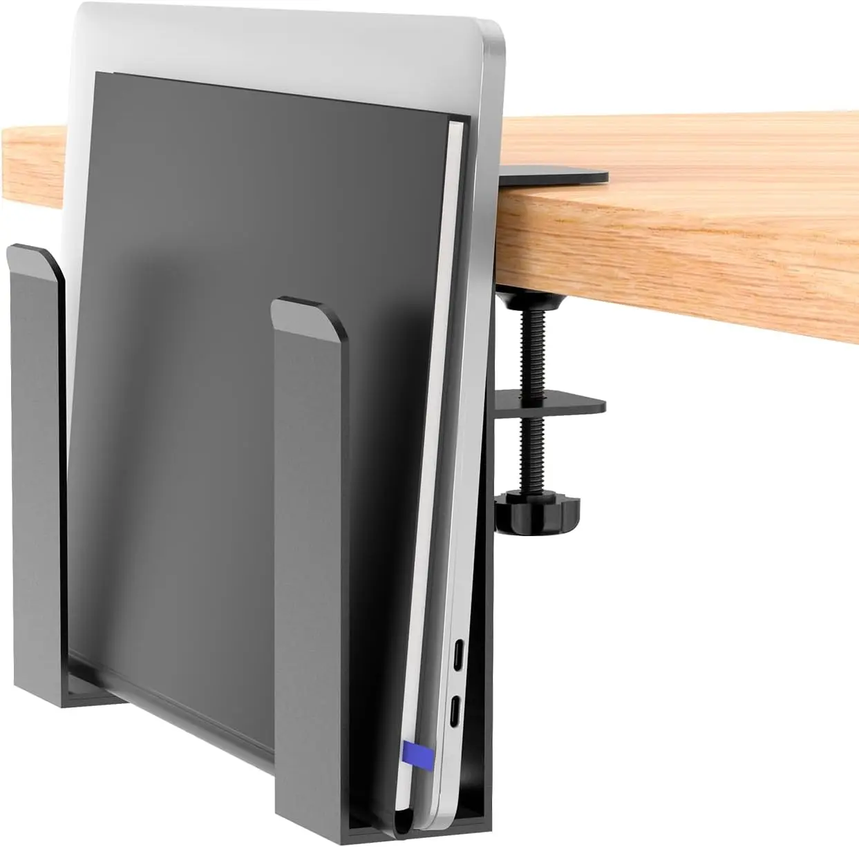Adjustable Side Laptop Mount, No Drill Desk Storage Organizer, Metal  Notebooks Holder, Punch-Free Clamp for MacBook Pro, Documents With Anti-Scratch