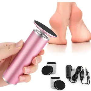 Electric Foot Callus Remover, Electric Foot File for Feet with Adjustable Speed Controller and 60pcs Replacement Sandpaper Disk for Dead Skin and Calluses, for Women&Men, Gradient Pink