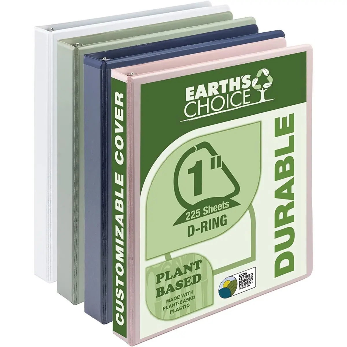 Samsill MP46939 1 in. Biobased DR View Binder, Assorted Color - Pack of 4