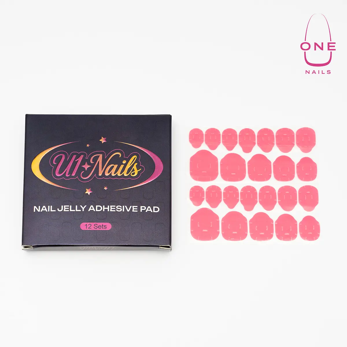 Adhesive Jelly Gel - 12 Sets, Easy Apply, Gentle Grip, Non-Toxic, Formaldehyde-Free, Reusable, Durable Nail Art & Manicure Supply U1 manicure
