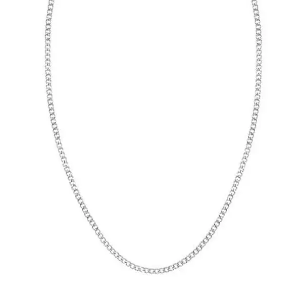 Stately Steel Curb Link Chain Necklace