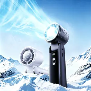 XJINGD Portable Handheld Fan - High-Speed Turbo, 100 Adjustable Levels, Folding & Rotatable, USB Rechargeable Mini, Long Battery Life, Folding Protection, USB Port Personal Essential for Travel & Office