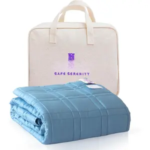 Weighted Blanket for Adults (20 lbs, 60"x80", Blue)  Size.  300TC Viscose, Derived from - 7 Layer Cooling Weighted Blankets. Breathable Blanket with travel bag & Machine Washable