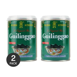 2 Pack Guilinggao Black Herbal Jelly - Authentic Wuzhou "Gui Ling Gao" - Original Flavor - 250g Canned Dessert