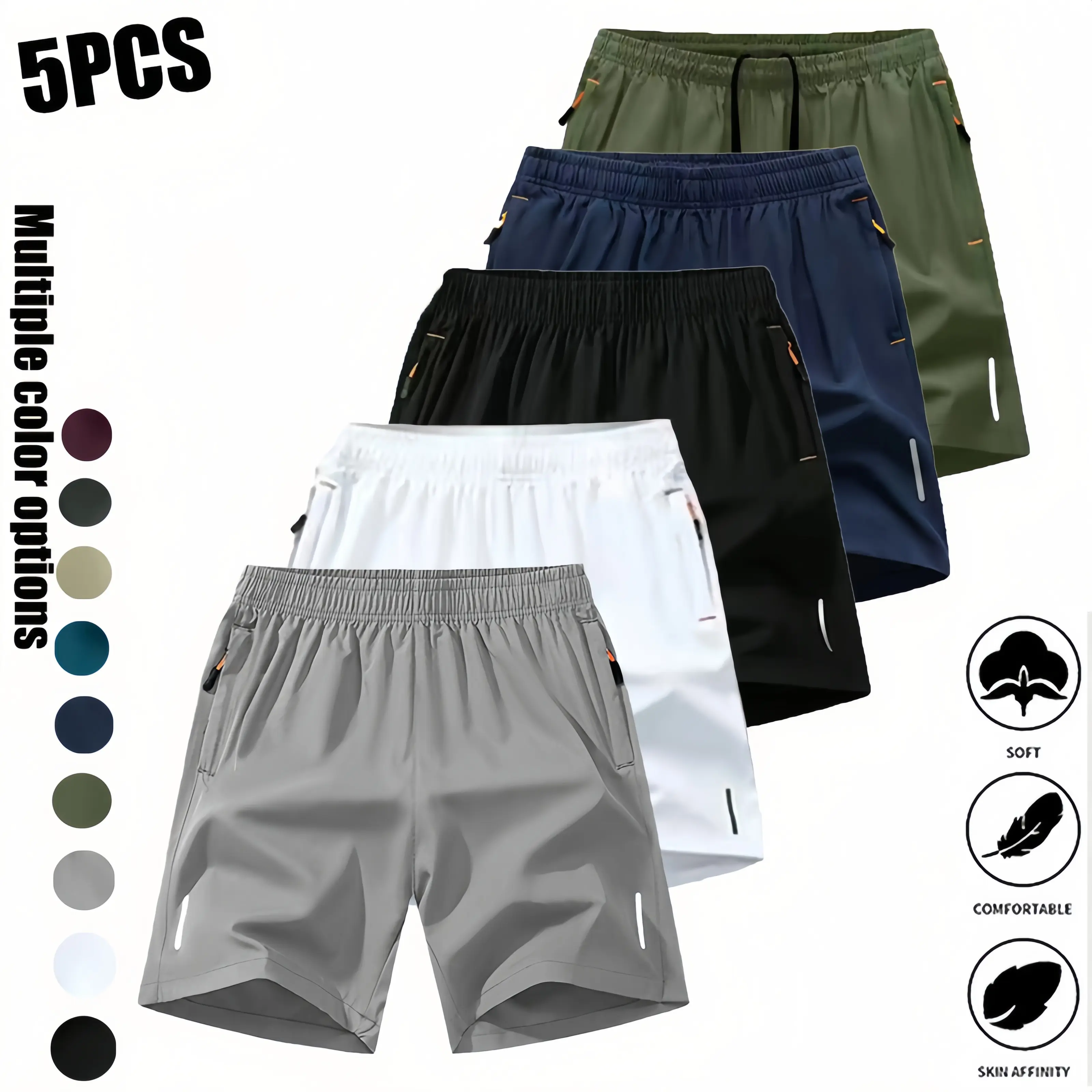 5-Pack Summer Quick Dry 5 Inch Casual Sports Shorts Athleisure Versatile biker shorts gym shorts basketball shorts running shorts biker shorts women athletic shorts women athletic shorts