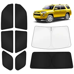 Canvcle Car Window Shades for Toyota 4Runner 2010-2024 Windshield Sun Shade Side Window Cover UV Block Privacy Protection 4Runner Accessories for Camping Blackout Rear Back Full Set 8PCS