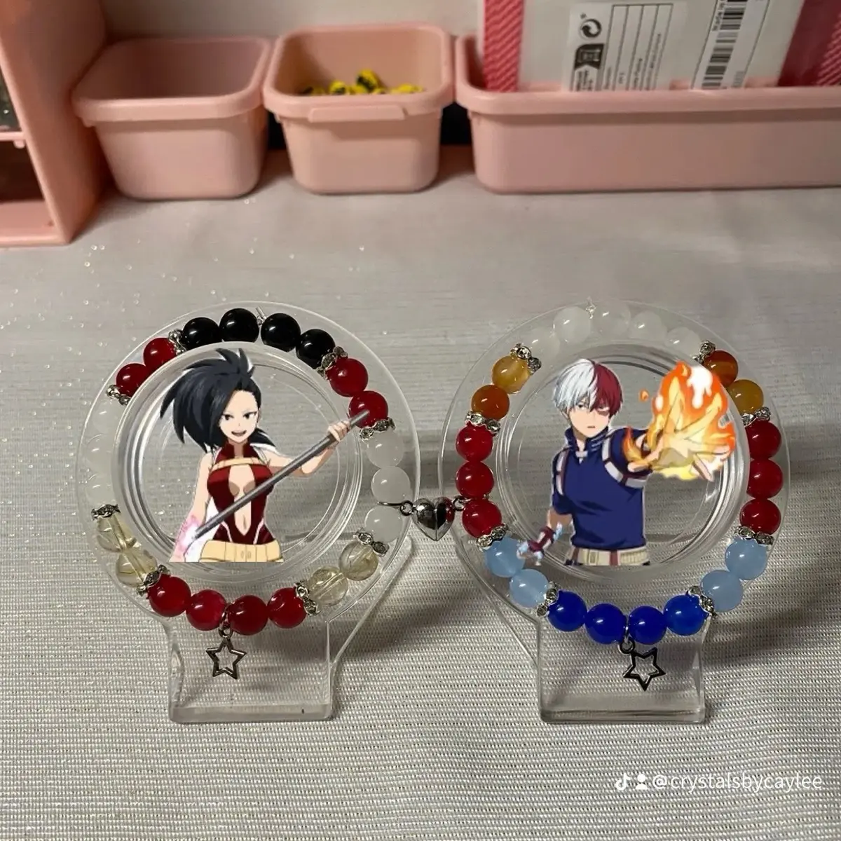 Momo Yayorozu x Shoto Todoroki matching bracelets