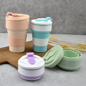 Collapsible Silicone Cup with Leak-Proof Cover - Perfect for Travel and Outdoors