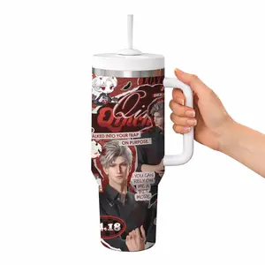 Love and Deepspace Tumbler With Handle 40oz, Stainless Steal Leak Proof Keep 12h Icing, Sylus Rafayel Zayne Caleb Xaiver Gift For Fans
