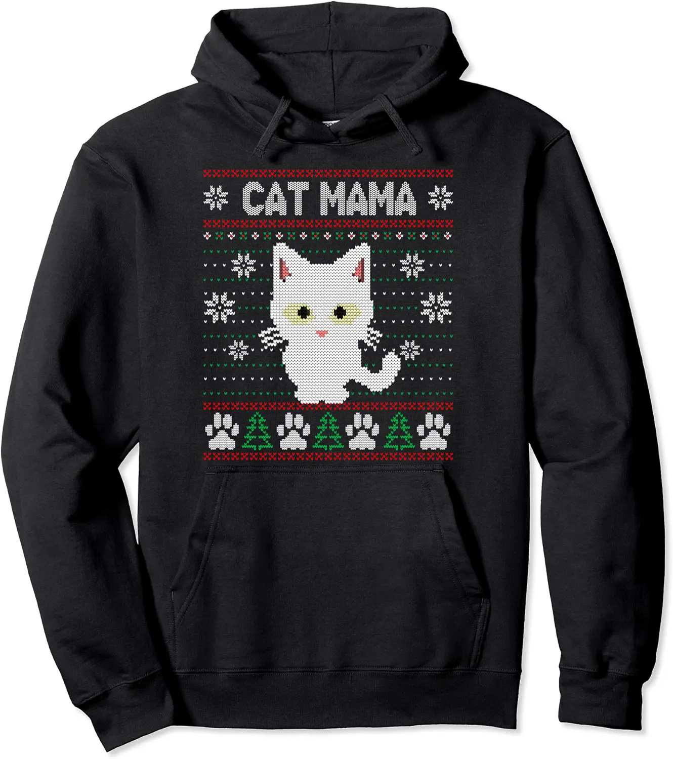 Cat Mama Ugly Christmas Sweater Pajama Kitty Mom Mother Xmas Pullover Hoodie - Phoebeumba Shop 39B09CMQGBHB