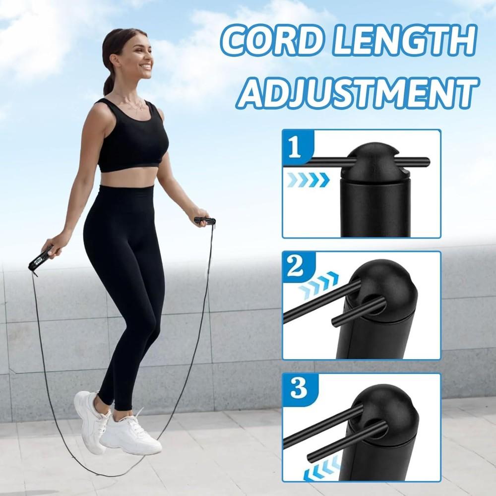 Small Room Optimized Skipping Rope, LCD Activity Tracker Cordless Weighted Design for Minimal Indoor Noise