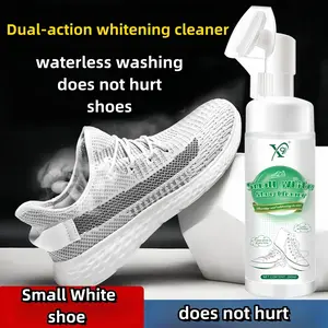 No-Water Foam Shoe Cleaner (Built-in Brush), White Shoe Cleaner, Multi-Purpose Leather Cleaner, Ideal for Sneaker Care, Suitable for Footwear, Full-Grain Leather & Rubber, Household Cleaner.