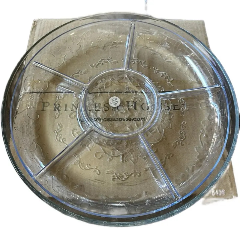 Serving Bowl Botanero with 2 Acrylic Inserts 5409 - Elegant Divided Serving Dish for Parties and Gatherings