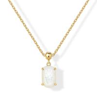 Faceted Mother of Pearl - Yellow Gold