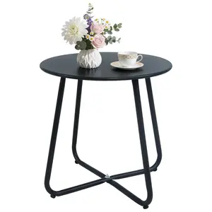 Third choice Small Round Metal Coffee Side Birstro Table – Sturdy & Weather-Resistant Accent Table for Patio, Balcony Indoor Outdoor Use