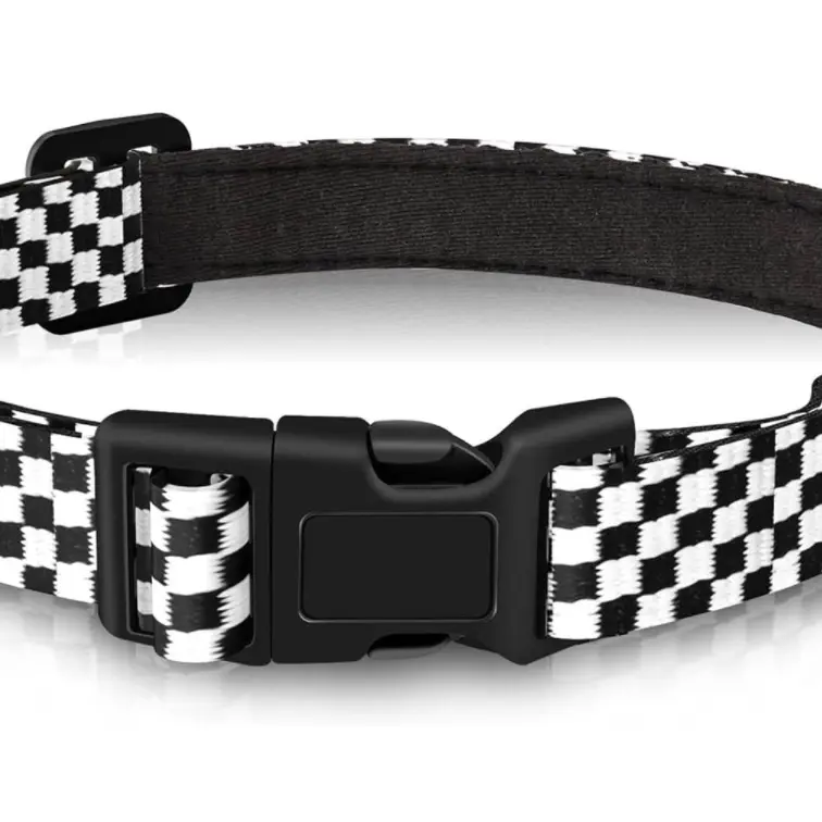 TFIEO Checkered Dog Collar Adjustable & Durable Pet Collar for XS, Small, Medium and Large Dogs, Girl Dog Collar, Boy Dog Collar, Cute Dog Collar(M)