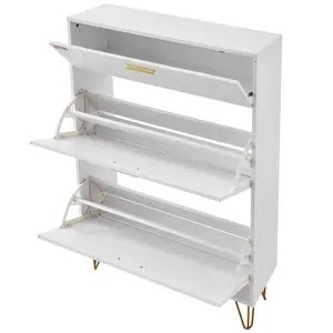 【fathersdaygift】EVOR Shoe Cabinet with 3 Flip Drawers, Shoe Storage Cabinet for Entryway, Free Standing Shoe Storage Organizer for Heels, Boots, Slippers in Hallway, Living Room