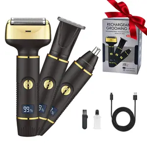 3 in 1 Electric Hair Trimmer Kit, 1 Box USB Rechargeable Hair Clipper Set, Professional Hair Trimmer for Men, Great for Stylists Barbershop Salon Home Use