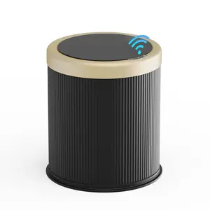 Bathroom Trash Can Automatic Touchless, 3.7 Gallon Bathroom Garbage Can Motion Sensor Trash Can for Toilet, Office, Bedroom, Black