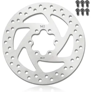 140mm 6-Hole Stainless Steel Bike Disc Brake Rotor with 6 Bolts for Electric Scooter Road Mountain Bikes BMX MTB