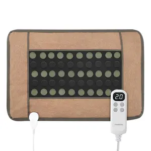 32"X21" Far Infrared Heating Pad, 6 Heat Levels Electric Tourmaline Heating Pad with 3 Timer Settings and Auto Shut Off for Back Neck Shoulders and Abdomen,Brown