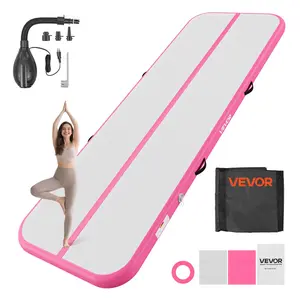 【SummerFinds】VEVOR Inflatable Gymnastics Air Mat 10 ft Training Mats w/ Electric Pump, 4 inches Thick Sturdy Tumble Track, Tumbling Mat for Home Use/Gym/Outdoor/Yoga/Cheerleading/Beach/Park/Water, Pink