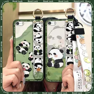 Waterproof ring Phone Case For iphone 5/5S/SE Anti-dust Shockproof Anti-knock protective Dirt-resistant Lanyard Kickstand Wristband Cute Durable Back Cover Fashion Design Silicone