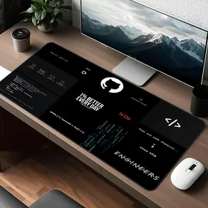 Coding Programmer Mouse Pad Developer Gaming Mouse Pads Black Mousepad Rubber Stitched Edges Keyboard Pad XXL Large Extended Universal Mouse Pad Desktop Accessory Desk Accessories Desk Decor For Office