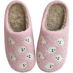 Halloween Slippers Ghost Slippers For Women Men Hallowee Ghostface Horror slippers Comfy Fuzzy Bedroom Slippers Ladies Home Memory Foam Slippers for Fall Winter Indoor Outedoor Black Fun Fall Shoes Women,Pink Slippers slippers women