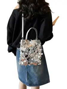 Y2K Glitter Clutch Bag, Sequin Chain Strap Shoulder Bag, Trendy Party Crossbody Bag, Fashionable Evening Accessory, Stylish Women's Handbag