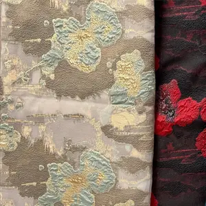 Textured Jacquard Fabric - Flora Design, Cloque Effect, Gothic Glam, 3m Pack for Evening Gowns, Upholstery, 3 Meters Pack