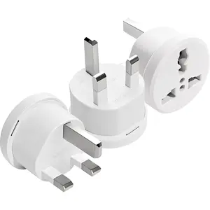 UK Plug Adapter for Travel, Type G International Power Adapter for UK Hong Kong Ireland UAE 3-Packs