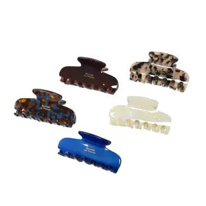 Medium Hair Claw Clips for Women Girls Tortoise Shell Hair Jaw Celluloid Nonslip Hair Claw Clamps Leopard Print Retro Hair Clasp